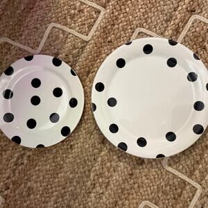 Lenox Kate Spade All In Good Taste DECO DOT Dinner plate & Accent Plate Setting.